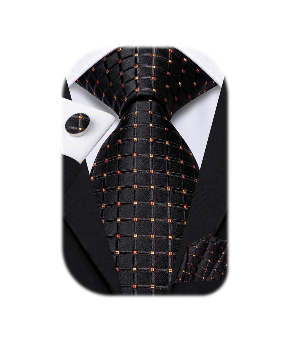 7995 Ties Sets Silk Stripe Paisley Necktie Pocket Square Cufflinks